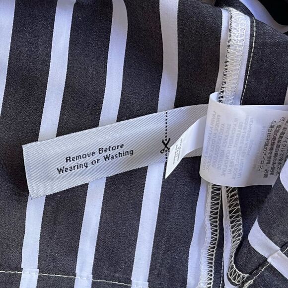 J.Crew Off-The-Shoulder Striped Bow Top Size Large Black White - Picture 7 of 11